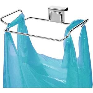 Trash Bag Holder Stainless Steel Cabinet Door Hanging Kitchen Garbage Bin